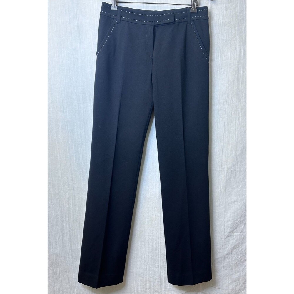 ESCADA Sport Women Black Stretch Flare Contrast Stitching Dress Pants Sz 6/36